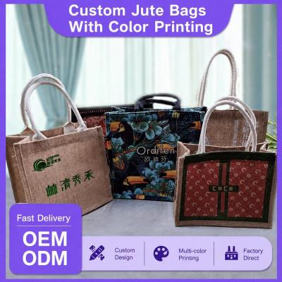 Custom Jute Bags with Color Printing